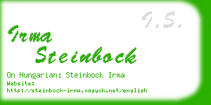 irma steinbock business card